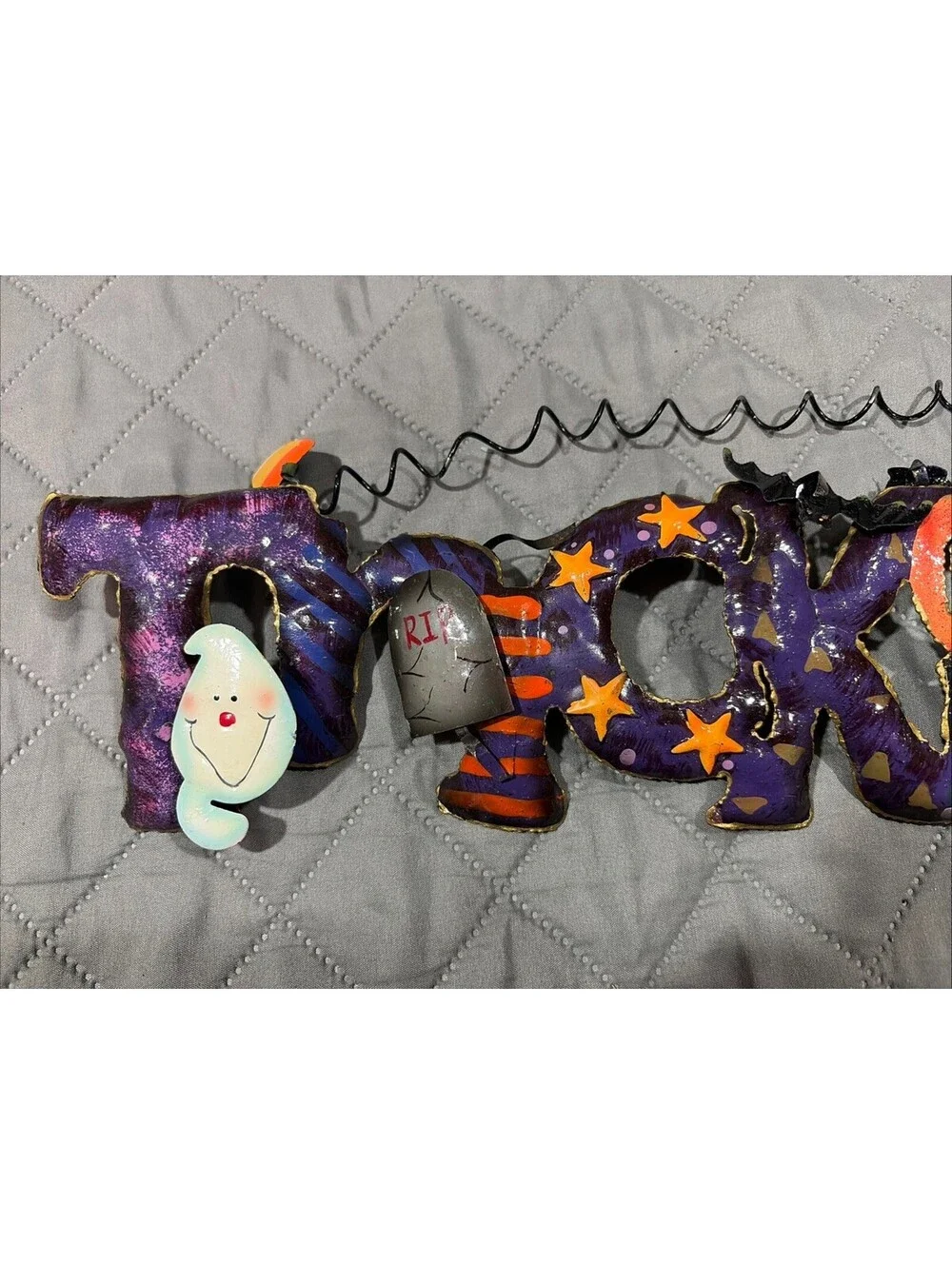 Halloween Metal Wall Sign “ Trick-Or-Treat”